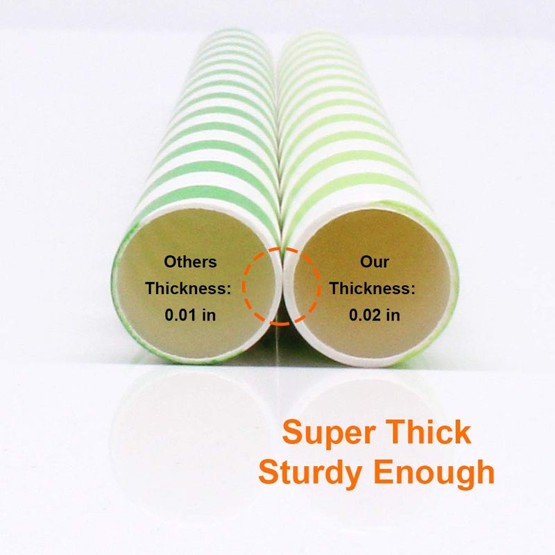 morneve Boba Straws, Smoothies Straw Disposable Extra Large 0.5" 1/2" 12mm Wide Paper Straws for Slushy Jumbo Thick Shakes Bubble Tea Tapioca Pearls Shower Birthday Party Supplies, Stripe 50PCS - Image 4